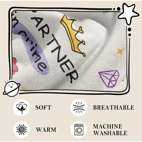 Bestie Gift Blanket 40x50 Soft Cozy Throw Fleece Warm Friendship Quote Blanket - Picture 5 of 7